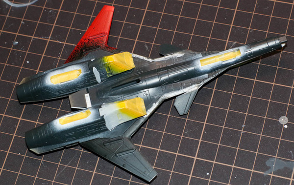 "Ace Combat" Model Plastic Model 1/144 "ADFX-01" مراجعة! الصورة 25 / الصورة التي تضيء تعبير تشعيع الليزر مع LED