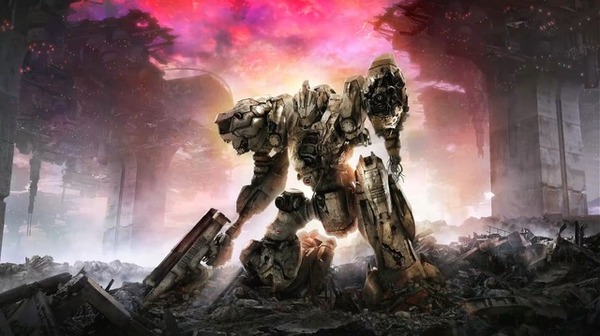 "ARMORED CORE VI FIRES OF RUBICON" فن رئيسي جديد؟ اكتشف أحد المستخدمين سماء مشرقة وطائرة متداعية.