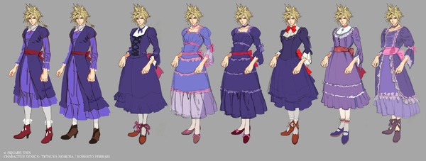 "FF7 Remake" "الفن الخام للتطوير المبكر" لـ Cross-dressing Cloud الذي تم إصداره له أيضًا "شعور مخيف"