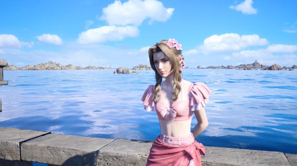 راقب "Swimsuit Aeris" في "FF7 عكسي"! "Tops &amp; Miniska" مع Soft Skin Max و "الشابة" Pareo ، أي واحد! ؟ الصورة السابعة / الصورة