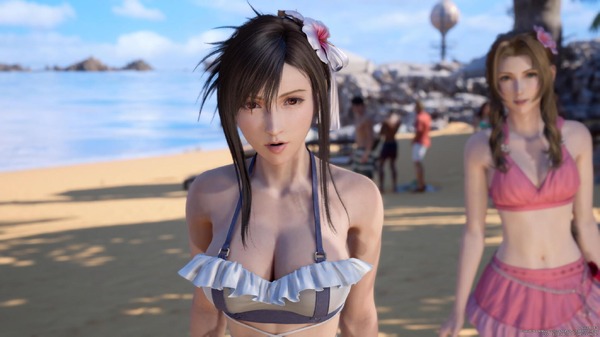 من الصعب النظر إلى "ملابس السباحة تيفا" في "FF7 Rebirth"! على حافة KO من الصدر الجريء الذي لا يمكن إخفاؤه وسحر الشورت