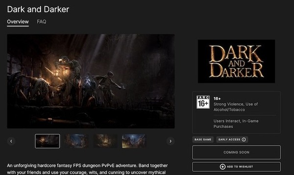 بعد مرور عام على إزالته من Steam Store... أصبح Dark and Darker متاحًا الآن على Epic Games Store 