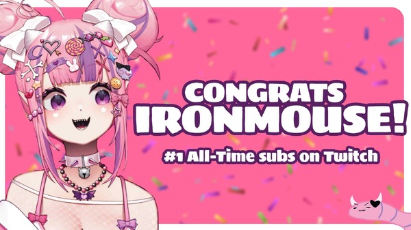 Vtuber "Ironmouse" Twitch Subque في العالم