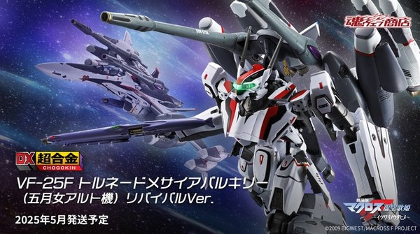 يتم إحياء DX superalloy "VF-25F Tornado Messiah Valkyrie" من فيلم "Macross Frontier the Movie" كمنتج تجاري! تم تحسين الملمس من خلال المعالجة غير اللامعة للجسم الرئيسي وأجزاء الإعصار.