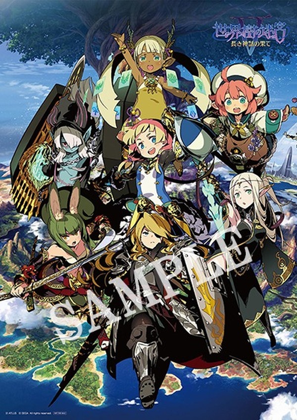 "Etrian Odyssey V: The End of the Long Myth" تم إصدار مزايا الشراء لمن يأتي أولاً يخدم أولاً ومعلومات المزايا الخاصة بالمتجر، كما سيتم إصدار منصة New3DS LL في نفس الوقت