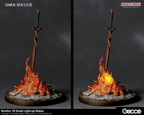 "Dark Souls" "Bonfire" التي تمنح فترة راحة مؤقتة تظهر على شكل تمثال