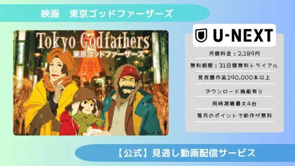 مقارنة بين خدمات توزيع الفيديو حيث يمكنك مشاهدة فيلم “Tokyo Godfathers” كاملا مجانا